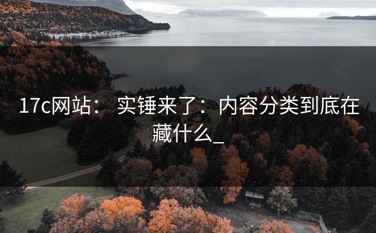 17c网站： 实锤来了：内容分类到底在藏什么_
