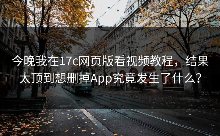 今晚我在17c网页版看视频教程，结果太顶到想删掉App究竟发生了什么？